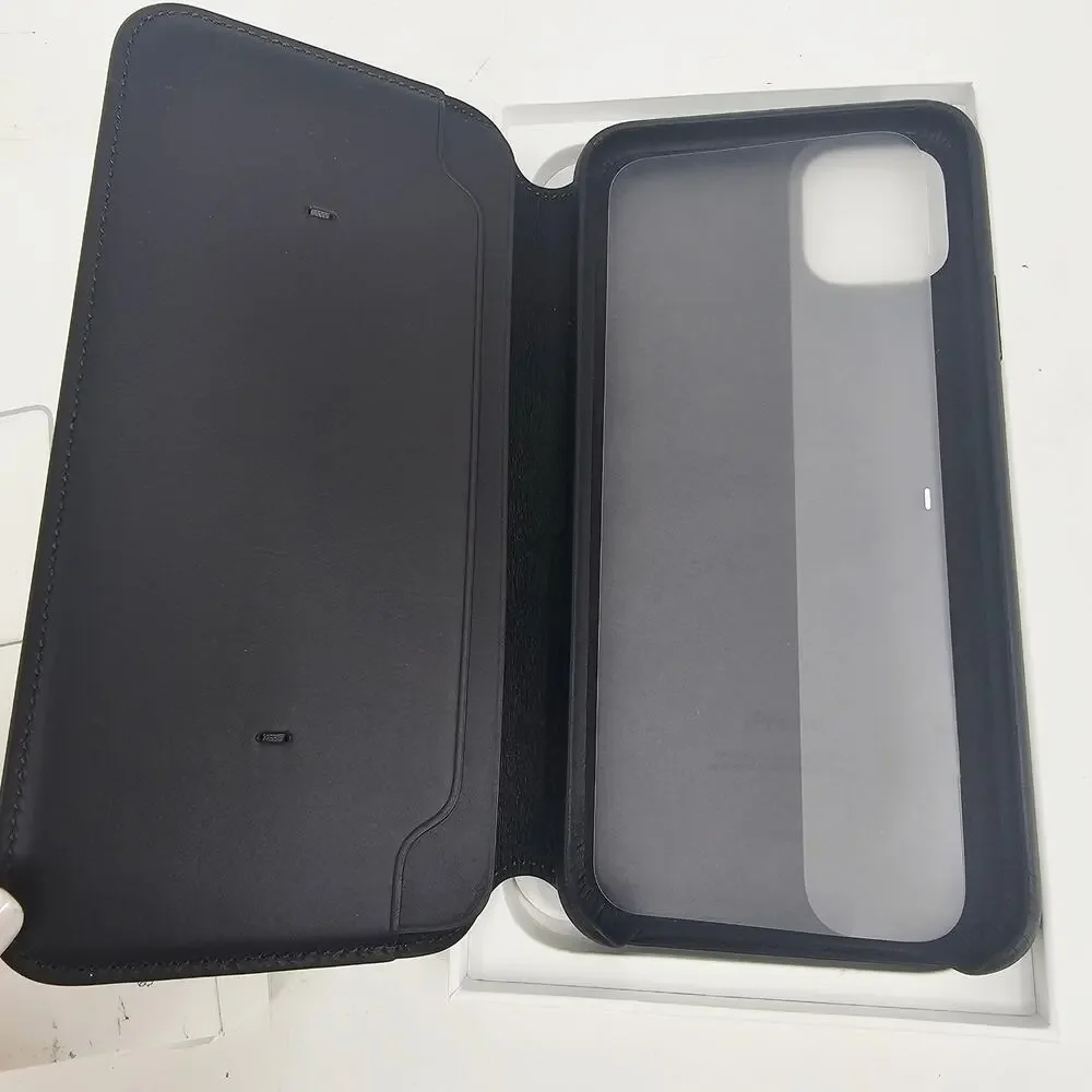 Genuine Apple Leather Folio for iPhone 11 Pro Max Phone Case Black NEW open box